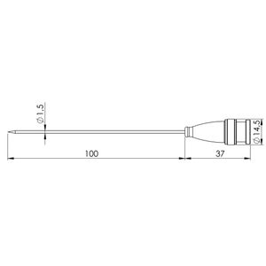 Greisinger GF 2T-E1.5 potopno/utično senzor  -70 do 250 °C  Tip tipala Pt1000