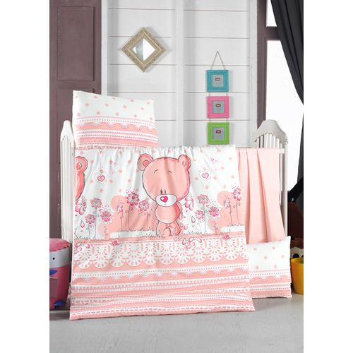 Colourful Cotton Komplet posteljine za bebe od ranforcea Pinky slika 1