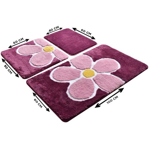 Colourful Cotton Set akrilnih kupaonskih prostirača (3 komada) Flower slika 3