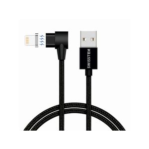 SWISSTEN kabel Arcade USB/Lightning, magnetski, platneni, 1.2m, 3A, crni