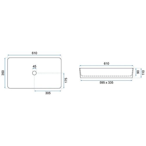 REA Umivaonik Countertop Denis Black MAT slika 5