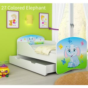Dječji krevet ACMA s motivom + ladica 180x80 cm - 27 Colored Elephant