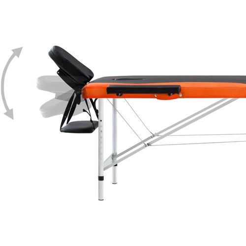 Sklopivi masažni stol s 2 zone aluminijski crno-narančasti slika 33