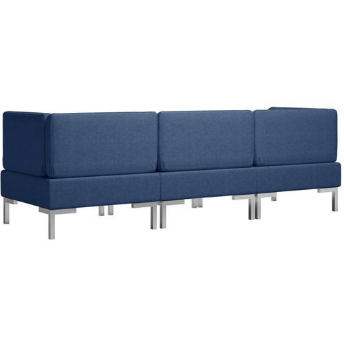 3-dijelni set sofa od tkanine plavi slika 4