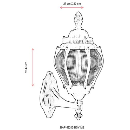 BAP-68202-BSY-M2 Crna Spoljna Zidna Lampa slika 3