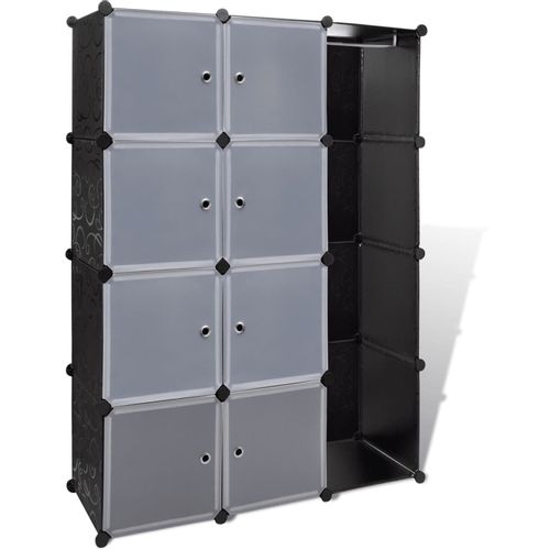 240497 Modular Cabinet with 9 Compartments 37x115x150 cm Black and White slika 37