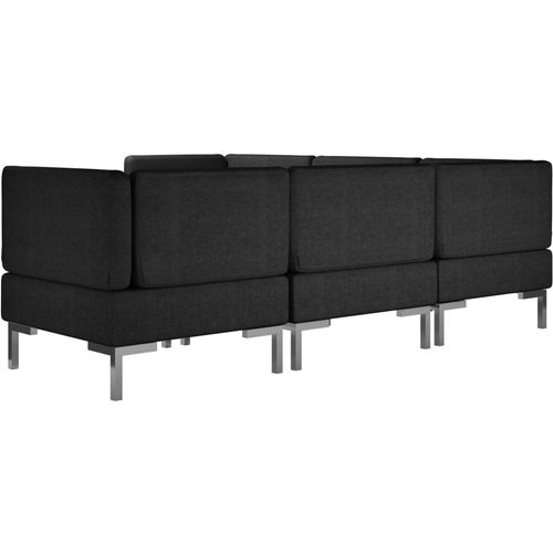 6-dijelni set sofa od tkanine crni slika 6