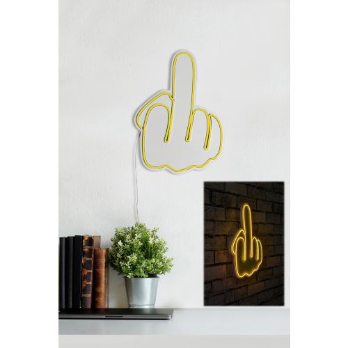 Wallity Ukrasna plastična LED rasvjeta, Middle Finger - Yellow slika 3