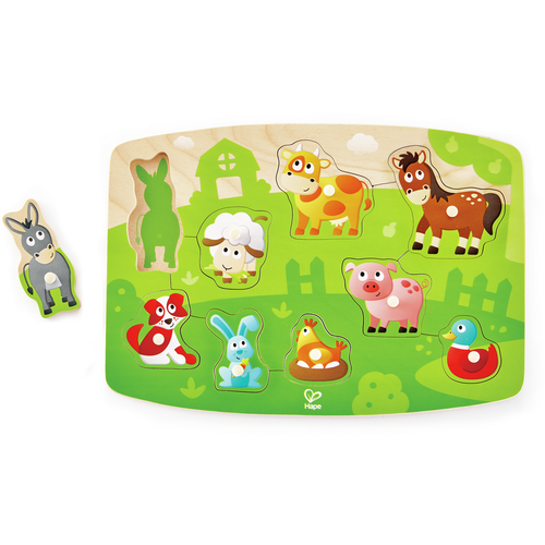 Hape Drvena slagalica Farmyard Peg Puzzle E1408A  slika 2