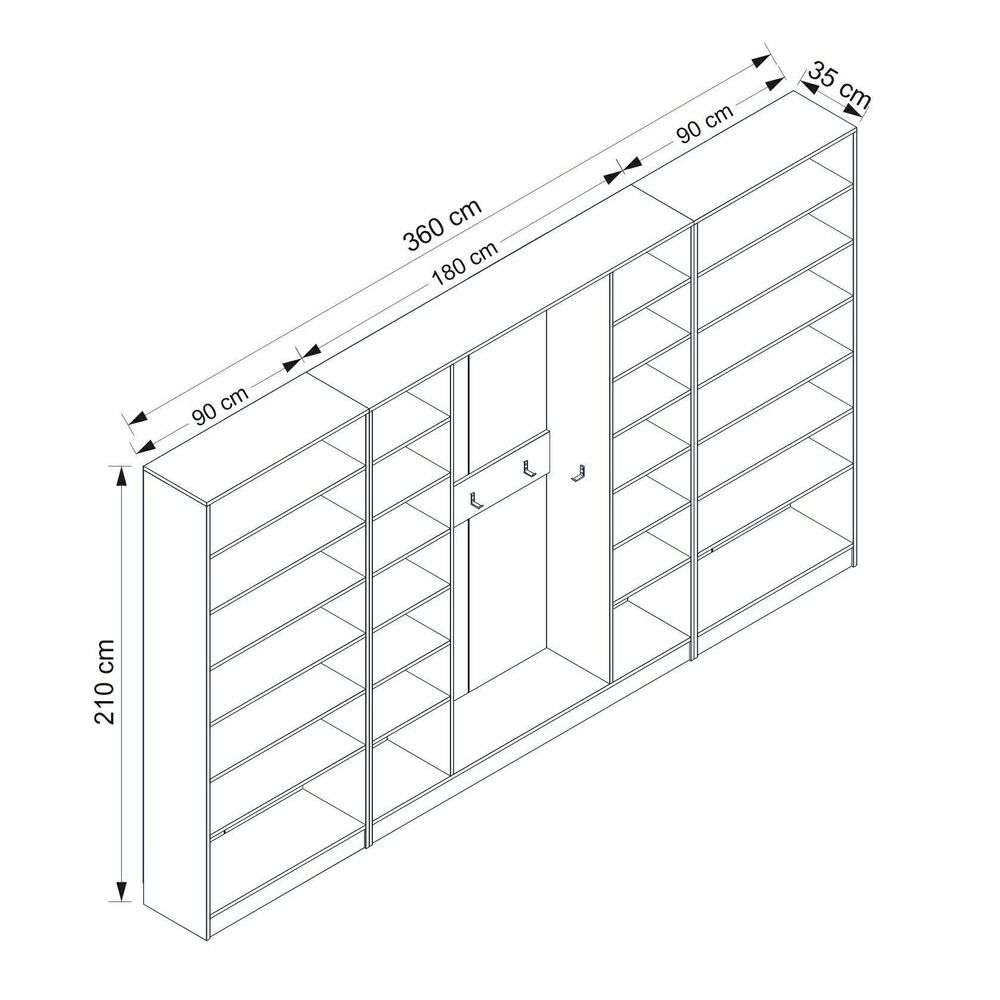 Hall Stand Noah - 8466, Bijela slika 8