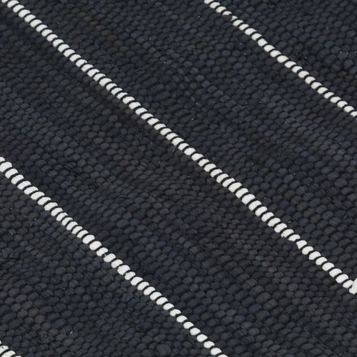 Ručno tkani tepih Chindi od pamuka 160 x 230 cm antracit slika 2