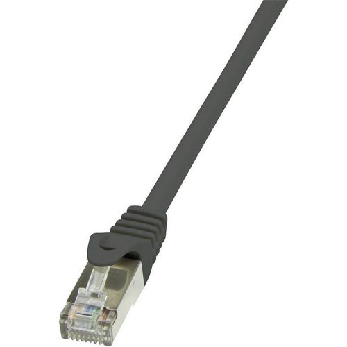 LogiLink CP1063S RJ45 mrežni kabel, Patch kabel cat 5e F/UTP 3.00 m crna sa zaštitom za nosić 1 St. slika 1