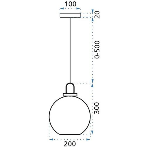 TOOLIGHT Stropna viseća svjetiljka Staklena kugla 20cm APP629-1CP slika 13