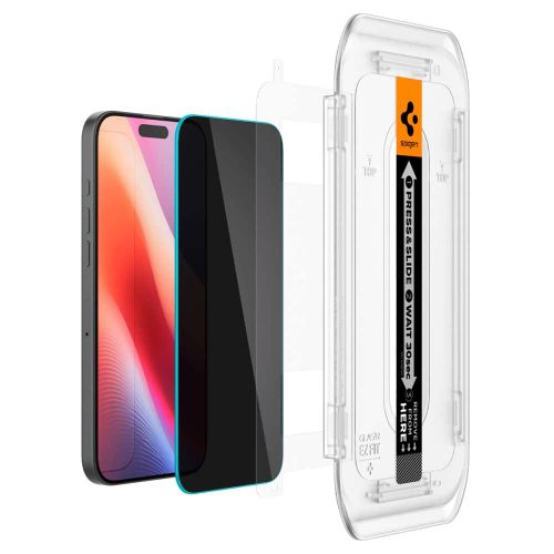 Spigen - Glas.tR EZ-FIT (2 kom) AGL07929 kaljeno staklo za iPhone 16 Pro - Privacy slika 6