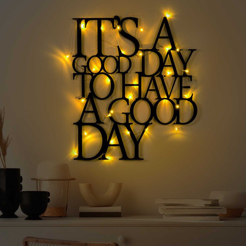 Decorative metal wall accessory Its A Good Day To Have A Good Day 187, colour: black slika 1