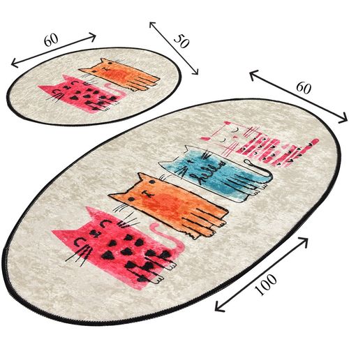 Baby Cats Multicolor Bathmat Set (2 Pieces) slika 3