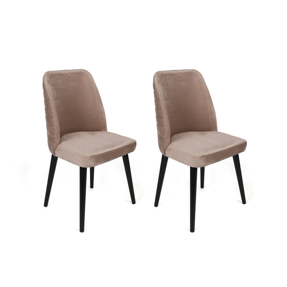 Set Stolica Tutku-304 V2 Beige Black (2 Komada) slika 1