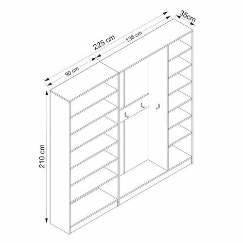 Noah - 8234 Beli Predsoblje Ormar slika 8