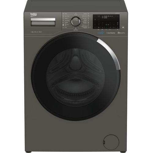 Beko WUE 8736 XCM Veš mašina 8 kg, 1400 rpm, ProSmart™ Inverter Motor, SteamCure®, HomeWhiz® Bluetooth, Dubina 55 cm, Menhetn siva boja slika 1