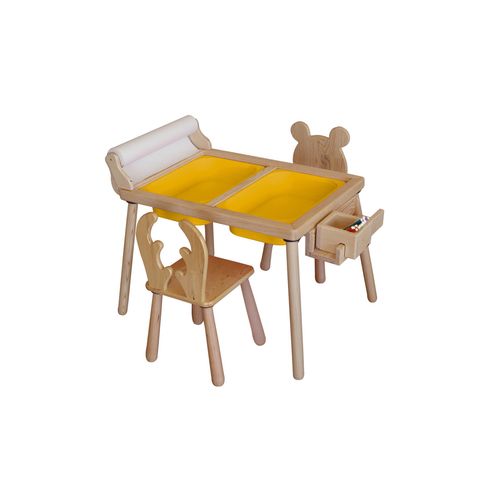 Woody Fashion Dječji stol set Roll and 2 Chairs - Yellow slika 1