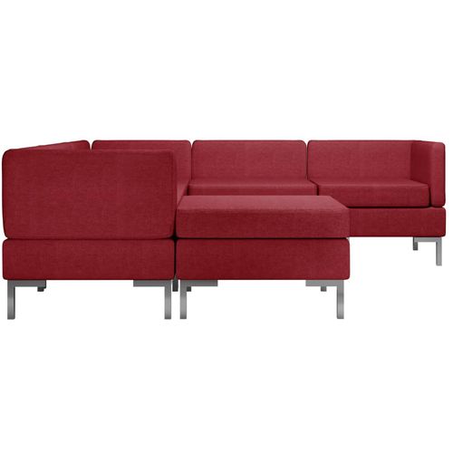 6-dijelni set sofa od tkanine crvena boja vina slika 20