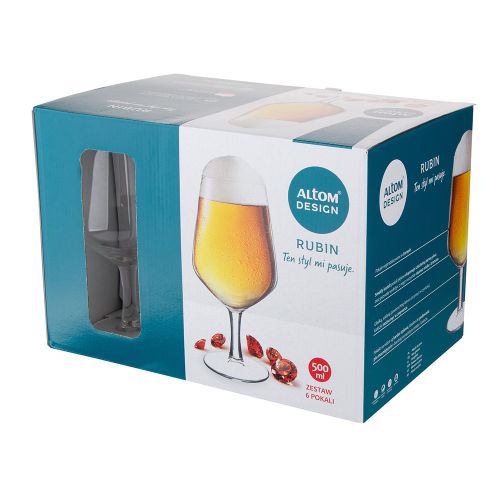 Altom Design Čaše za Pivo Rubin 500 ml - Set od 6 komada slika 5