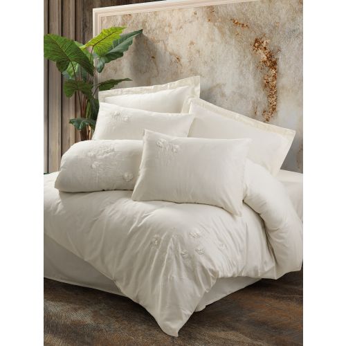 L'essential Maison Pure - Ecru Ecru Satin Double Quilt Cover Set slika 1