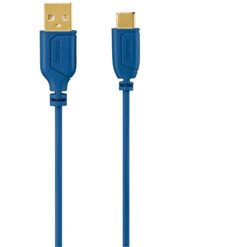 Hama USB-C kabl, fleksibilan,bakar,pozlata, 0.75m plavi slika 1