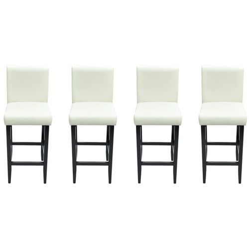 Barske stolice od umjetne kože 4 kom bijele slika 18