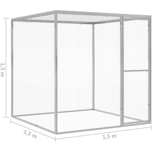 Kavez za mačke 1,5 x 1,5 x 1,5 m od pocinčanog čelika slika 5