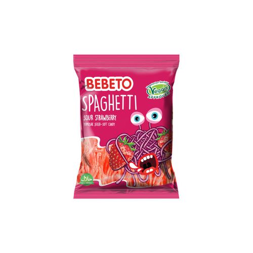 Bebeto gumeni bomboni spaghetti jagoda 80 g slika 1