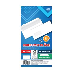 TTO Koverta Amerikan Lijevi Prozor Strip 110x230mm 25/1, Bijela