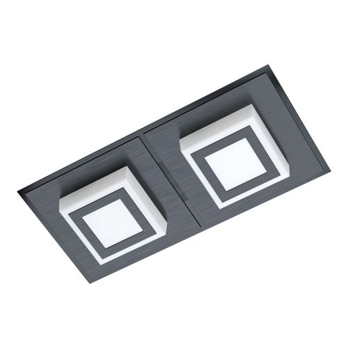 Eglo Masiano 1 zidna/stropna/2, led, 2x3,3w, 2x340lm, crna/aluminij/čelik  slika 1