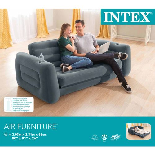 Intex fotelja na razvlačenje 203 x 231 x 66 cm tamnosiva slika 5