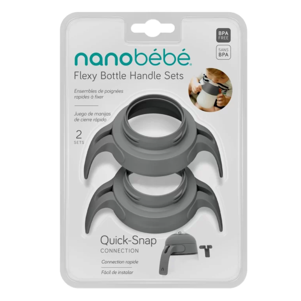 Nanobébé® Ručkice za Flexy flašicu 2kom, Sive slika 3