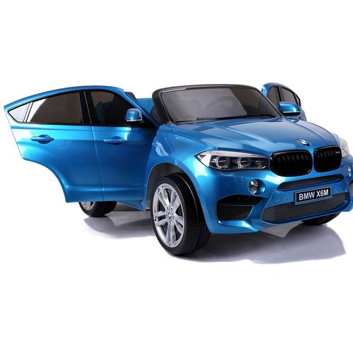 Licencirani BMW X6 M plavi lakirani - dvosjed - auto na akumulator slika 2