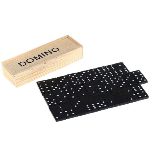 Domino u drvenoj kutiji 28kom. 2-4 igrača slika 3