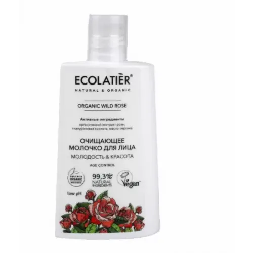 ECOLATIER Green Face mleko za čišćenje lica sa eteričnim uljima divlje ruže i vitaminom E 250ml slika 1
