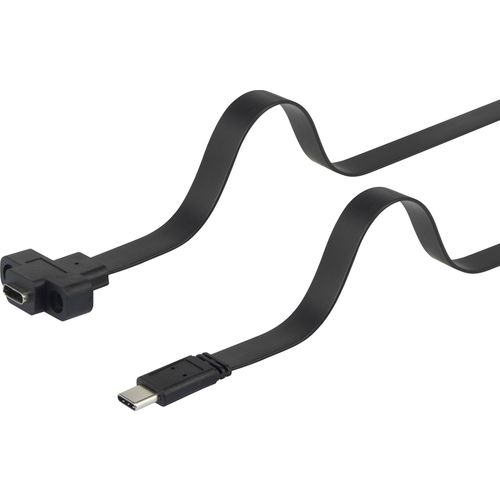 Renkforce USB kabel USB 3.2 gen. 1 (USB 3.0) USB-C® utikač, USB-C® utičnica 0.25 m crna mogućnost vijčanog spajanja, visokofleksibilan RF-3415030 slika 5