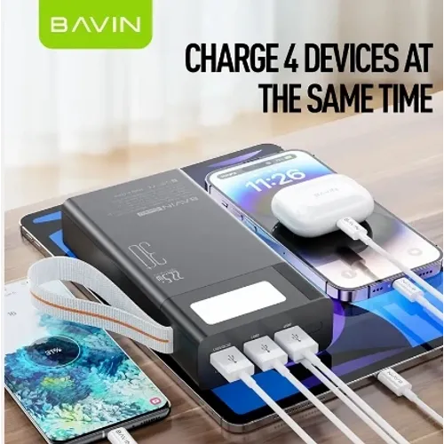 Bavin Power bank 30000mAh 22.5W QC3.0 bela slika 4