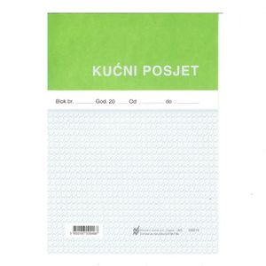 III-1-80 KUĆNI POSJET; Blok 100 listova, 14,5 x 19 cm