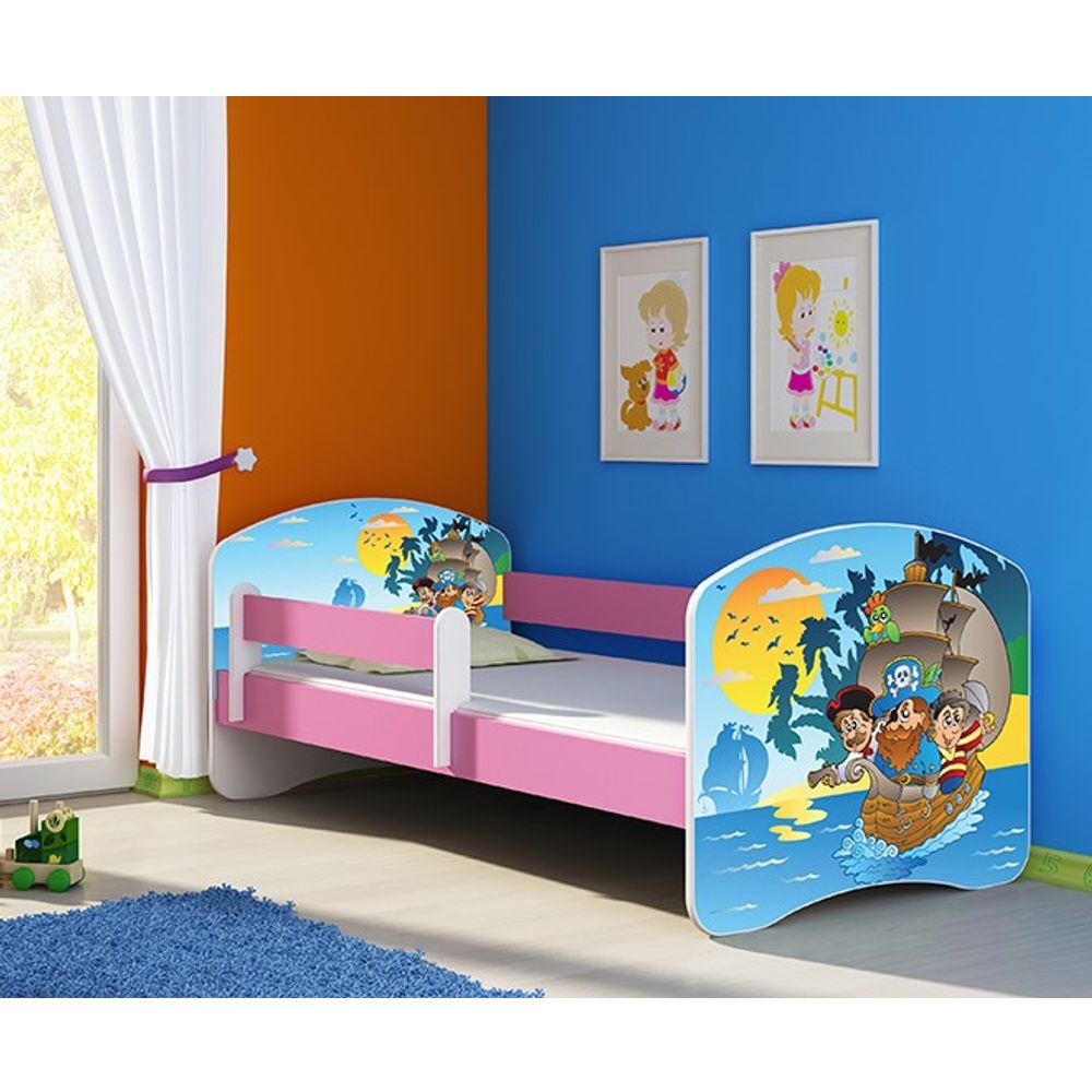 ACMA Dječiji krevet Acma II Pink - 140x70cm - Dezen 21 slika 1