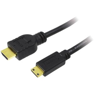 LogiLink HDMI priključni kabel HDMI A utikač, HDMI Mini C utikač 1.50 m crna CH0022 audio povratni kanal (arc), pozlaćeni kontakti, Ultra HD (4K) HDMI HDMI kabel