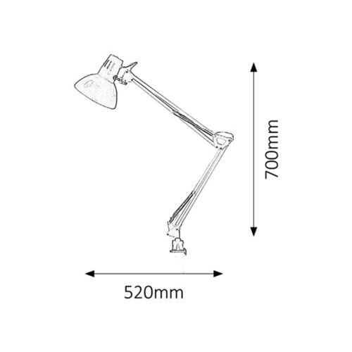 Rabalux Arno stona lampa E27 60W,bela, metal 4214 slika 2