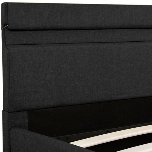Hidraulični okvir za krevet od tkanine LED tamnosivi 140x200 cm slika 39