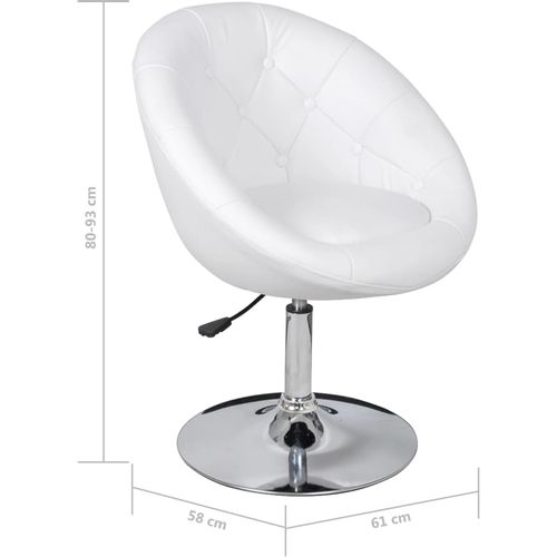 Barski stolac od umjetne kože bijeli slika 19