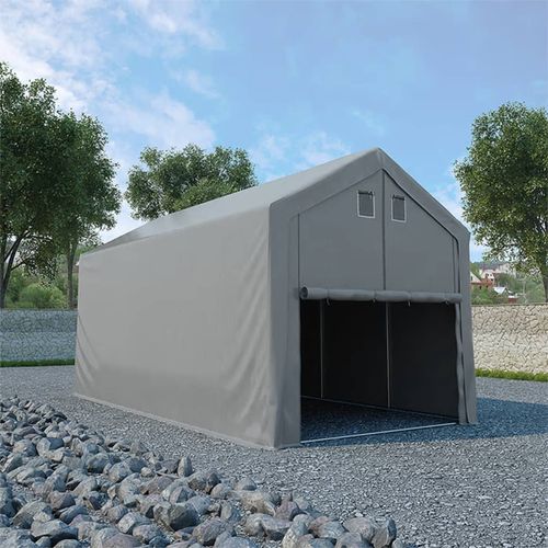 Skladišni šator od PVC-a 4 x 8 m sivi slika 25