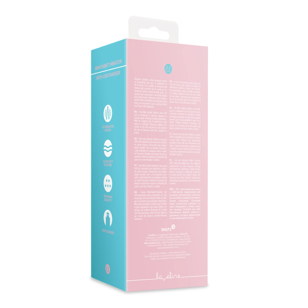 Loveline by Shots Mini Rabbit vibrator s USB punjačem - Arctic Blue slika 3