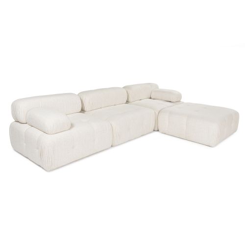 Woody Fashion Kutna garnitura Doblo 3 Seater with Pouffe ( L1-O1-1R-Pouffe) - Cream slika 3