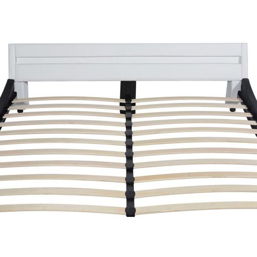 Okvir za krevet od umjetne kože s LED svjetlom crno bijeli 160 x 200 cm slika 5